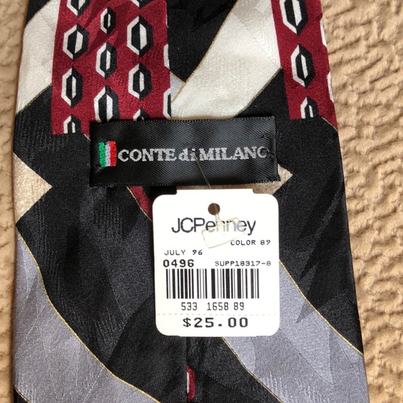 Conti di Milano tie NWT Italian silk geometric - Picture 3 of 4
